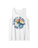 Jaws Amity Island Surf Shop 1975 Retro Logo Tank Top