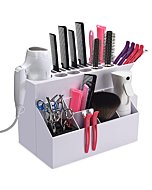 Noverlife Hairdressing Tool Holder, Multifunctional Detachable Large Storage Box, Hairdressing Combs Clips Scissors Hair Desktop Organizer, Wear Resistant Washable Anti Slip Scissor Holder - White