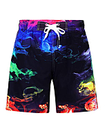 Shorts for Boys 7-8 Years Old Kids Swim Trunks Novelty 3D Printed Beach Board Short Outdoor Casual Smoke Bathing Suit with Drawstring Pockets