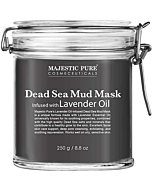 Majestic Pure Dead Sea Mud Mask with Lavender Oil - Natural Face and Skin Care - Helps Reducing Pores and Appearances of Acne and Blackheads - Soothing, Therapeutic, and Nourishing - 8.8 oz