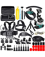 Appolab 61 in 1 Action Camera Accessories Kit for AKASO EK7000 GoPro Hero 10 9 8 7 6 5 4 Hero Session Gopro Max Insta360 Xiaomi Yi DJI AKASO Campark Action Camera (61 in 1)