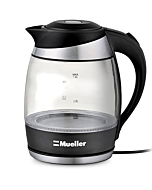 Mueller Ultra Kettle: Model No. M99S 1500W Electric Kettle with SpeedBoil Tech, 1.8 Liter Cordless with LED Light, Borosilicate Glass, Auto Shut-Off and Boil-Dry Protection