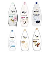 Dove Body Wash Variety 6 Pack - Shea Butter, Deep Moisture, Pistachio Cream, Coconut Milk, Gentle Exfoliating and Silk Glow, 16.9oz Each International Version