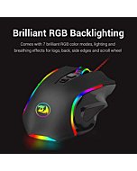 Redragon M602 Griffin RGB Gaming Mouse, RGB Spectrum Backlit Ergonomic Mouse with 7 Programmable Backlight Modes up to 7200 DPI for Windows PC Gamers