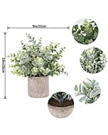 Der Rose 3 Pack Mini Potted Fake Plants Artificial Plastic Eucalyptus Plants for Home Office Desk Farmhouse Room Decor