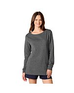 Amazon Essentials Women's Open-Neck Fleece Tunic Sweatshirt, Charcoal Heather, X-Large