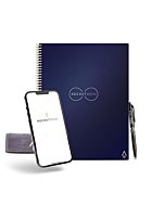 Rocketbook Smart Reusable Notebook - Lined Eco-Friendly Notebook with 1 Pilot Frixion Pen & 1 Microfiber Cloth Included- Midnight Blue Cover, Letter Size (8.5" x 11")