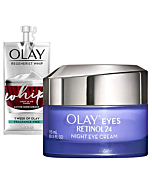 Olay Regenerist Retinol Eye Cream, Retinol 24 Night Eye Cream, 0.5oz + Whip Face Moisturizer Travel/Trial Size Bundle