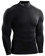 NELEUS Men's Compression Shirts Dry Fit Long Sleeve Mock Neck Shirts,3 Pack,5059,Black/Red/Grey,US XL,EU 2XL