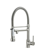 Fapully Pull Down Kitchen Faucet with Lock Sprayer,Single Handle Spring Stainless Steel Kitchen Sink Faucet Brushed Nickel