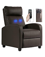 Recliner Chair for Living Room Massage Recliner Sofa Reading Chair Winback Single Sofa Home Theater Seating Modern Reclining Chair Easy Lounge with PU Leather Padded Seat Backrest