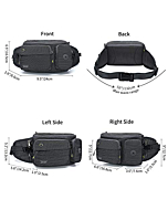 TUDEQU Fanny Pack for Women Men Hiking Waist Packs,Water resistant Belt Bags with Adjustable Strap,2 Hidden Bottle Holders,Hip Bum Bag for Outdoors Workout Traveling Casual Running Hiking Cycling