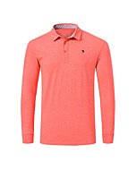 MoFiz Men's Polo Shirts Long Sleeve Golf Shrit Performance Shirts Red Size L