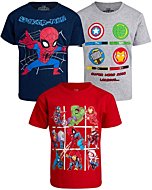 Marvel Baby Boys' Avengers T-Shirt 3 Pack: Spider-Man, Hulk, Captain America, Iron Man (2T-7), Size 3T, Marvel Avengers Toddler Blue/Grey/Red