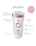 Braun Epilator Silk-épil 9 9-720, Hair Removal for Women, Wet & Dry, Womens Shaver & Trimmer, Cordless, Rechargeable