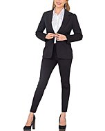 Marycrafts Women's Business Blazer Pant Suit Set for Work (Black, Numeric_12)