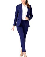 Marycrafts Women's Business Blazer Pant Suit Set for Work (Black, Numeric_12)