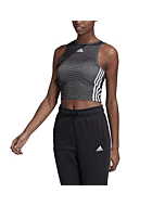 adidas womens Zippable Ribbed Tank Top Black Large