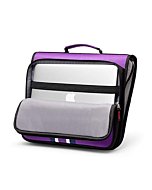 2-Inch 3 Rings Zipper Binder, Holds 15-Inch Laptop/Tablet, Handle and Shoulder Strap Included, Violet