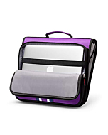 Kinbashi 2-Inch 3 Rings Zipper Binder, Holds 15-Inch Laptop, Handle and Shoulder Strap Included, Purple