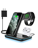 WAITIEE Wireless Charger 3 in 1, 15W Fast Charging Station for Apple iWatch 6/5/4/3/2/1,AirPods Pro,for iPhone14/13 Pro/Pro Max/12/11/X/Xr/Xs/8/Samsung Galaxy Phone Series (No Watch Charging Cable)