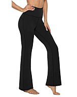 AFITNE Yoga Pants for Women Bootcut Pants with Pockets High Waisted Workout Bootleg Yoga Pants Tall Long Athletic Gym Pants Black - XL