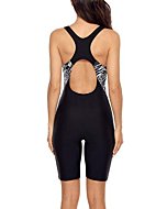 beautyin Women's Sports One Piece Swimsuit Boyshort Racerback Padded Swimwear M