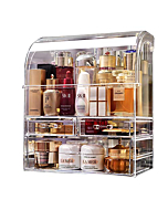 MOOCHI Professional Large Cosmetic Makeup Organizer Dust Water Proof Cosmetics Storage Display Case with Drawers