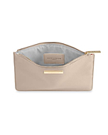 Katie Loxton Women's Medium Soft Pebble Vegan Leather Clutch Perfect Pouch Nude