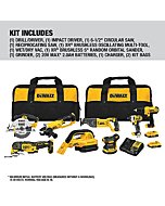 DEWALT 20V MAX* Cordless Drill Combo Kit , 8-Tool (DCK883D2)