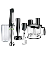 Braun MultiQuick MQ7077 4-in-1 Immersion Hand, Powerful 500W Stainless Steel Stick Blender, Variable Speed + 6-Cup Food Processor, Whisk, Beaker, Masher, Faster Blend