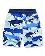 Kute 'n' Koo Boys Swim Trunks, UPF 50+ Quick Dry Boys Swim Shorts, Toddlers Swim Trunks Size from 2T to 18/20 (Large (12), Sharks)