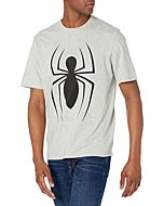 Amazon Essentials Disney Star Wars Men's Regular-Fit Crewneck T-Shirts, Pack of 2, Marvel Spider-Man, Small