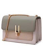 Crossbody Bags for Women Leather Cross Body Purses Cute Color-Block Designer Handbags Shoulder Bag Medium Size Green