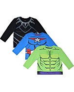 Marvel Avengers Black Panther Captain America Hulk Little Boys 3 Pack Long Sleeve T-Shirt 6