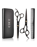 Hair Cutting Scissors Shears Kit, CIICII Professional Hairdressing Scissors Set (Hair Beard Trimming Shaping Grooming Thinning Shears) for Men Women Pets Home Salon Barber Cutting Kit