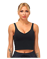 Dragon Fit Sports Bra for Women Longline Padded Bra Yoga Crop Tank Tops Fitness Workout Running Top