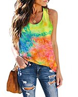 ETCYY Women's Tie-Dyed Tank Tops Loose Fit Scoop Neck Sunmmer Sleeveless T Shirts