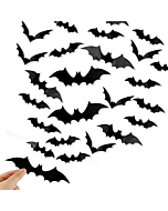 120 Pcs 3D Bat Halloween Stickers – Waterproof Wall Décor for Home