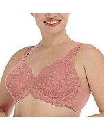 HSIA Underwire Minimizer Bra Women's Unlined Plus Size Bra Full Bust Sheer Bra Sexy Lace Unpadded Bra 34C-44DDD Light Coral