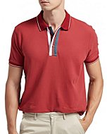 GAVIN BLEU Polo Shirts for Men Navifalcon Mens Collared Polo Shirts Polo V Neck Shirts Short Sleeve for Men Collar Tshirt Classic Fit Business Casual Shirts Cotton 100 Red L