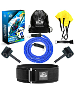 3 Ways to Use Swim Tether Stationary Swimming Equipment Kit,Swim Training Belt,Swim Belt for Adults,Women Kids Swimming Resistance Belt,Ankle Bands,Parachute,Swim Trainer,Bungee Cords, Static Harness