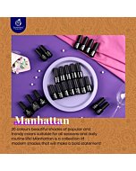 Beetles 20 Pcs Gel Nail Polish Kit - Manhattan Collection Soak Off Nail Gel Polish Set Nude Glitter Burgundy Red Purple Champagne Gold Starter Kit with Glossy & Matte Top Base Coat Mother's Day Gifts for Women