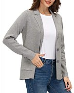 Womens Casual Oversized Blazer Casual and Work Jacket(XL, Grey)