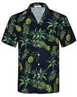 ELETOP Men's Hawaiian Shirt Quick Dry Tropical Aloha Shirts Beach Holiday Casual Shirts SA11 Pineapple XL