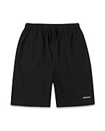 DEESPACE Kids Cotton Shorts Casual Play Shorts Athletic Shorts with Side Pockets for Boys or Girls 2 Pack (3-12Years)(Black+Mel Gray, m)