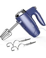 Liraip Hand Mixer Electric,Upgrade Power handheld Mixer for Baking Cake Egg Cream Food Beater,5 speeds + Eject Button and 4 accessories (Blue)