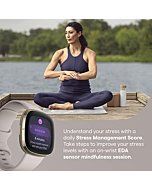 Fitbit Sense Advanced Smartwatch with Tools for Heart Health, Stress Management & Skin Temperature Trends, White/Gold, One Size (S & L Bands Included)