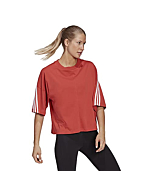 adidas Womens 3-Stripes Tee Crew Red/White XX-Large