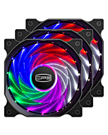 CP3 120mm Computer Fan 3-Pin Fixed Color Low Noise led case Fan High Performance PC Case Fan with Hydraulic Bearing for Gaming PC Case (3 Pack)